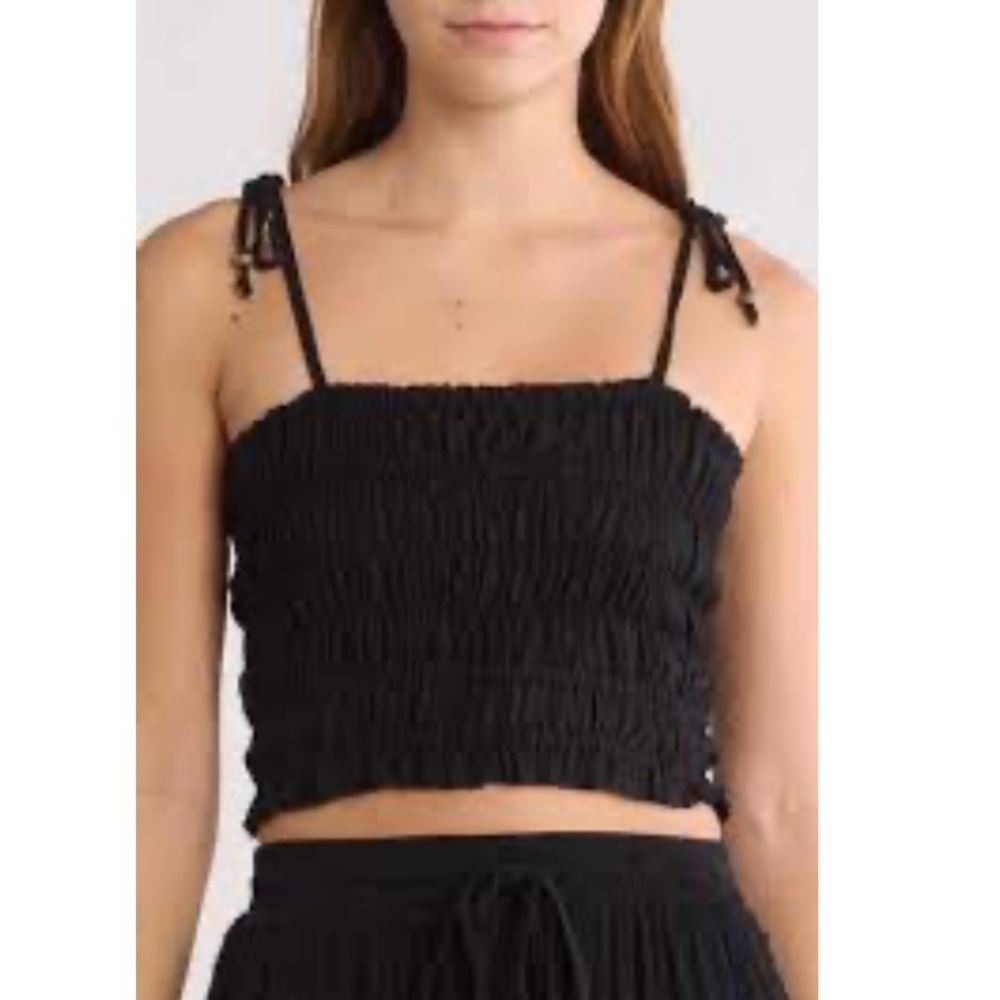 NWT Urban Outfitters Out From Under Black Scrunch Bubble Tie Tank size Medium